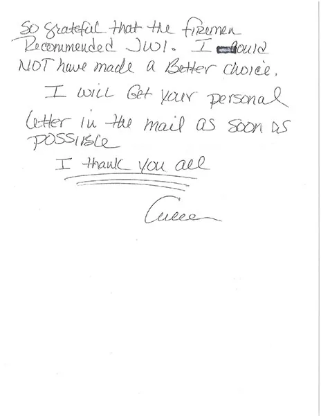 Page two of Aileen's handwritten testimonial letter